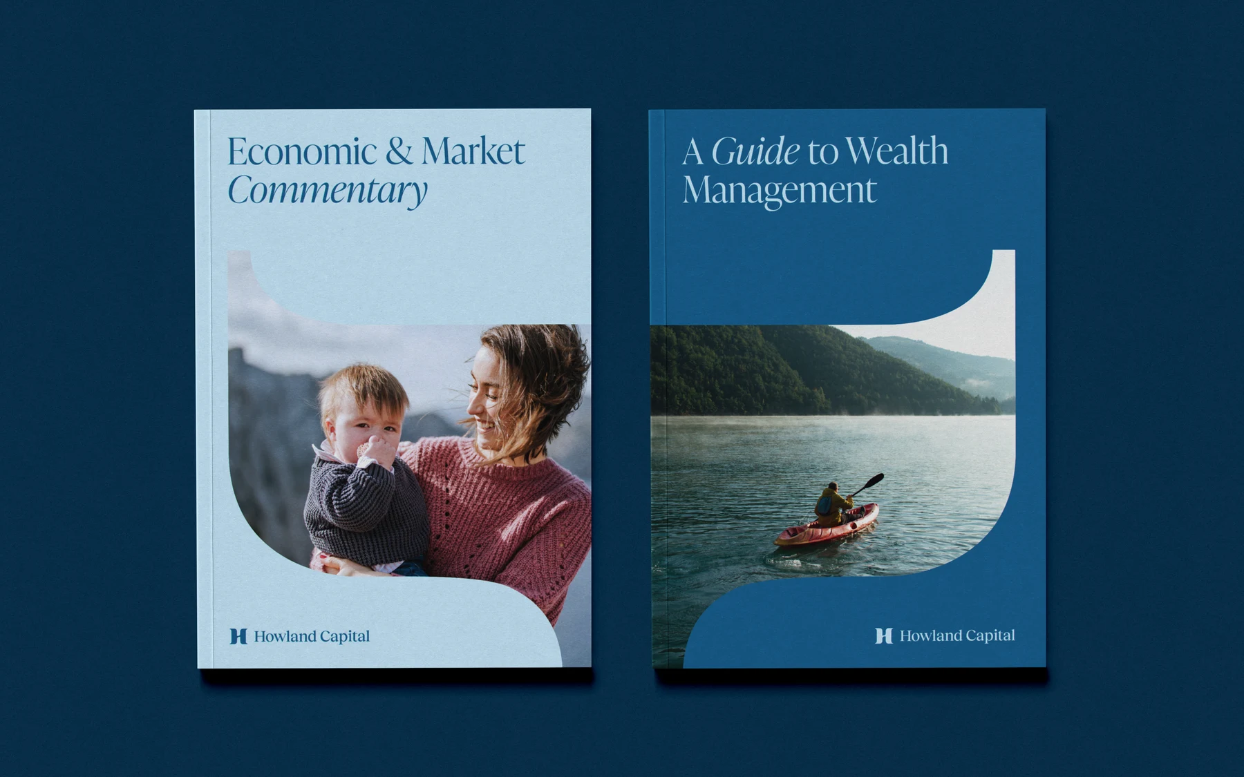 Client publications with blue palette