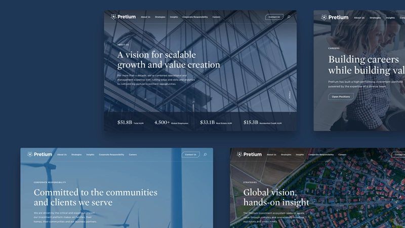 Pretium visual identity and corporate applications
